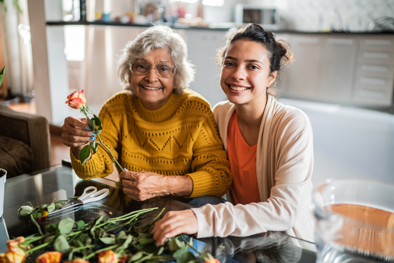 senior woman with granddaughter